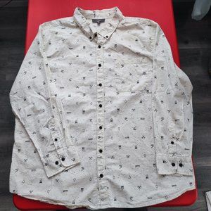 Mountain Ridge white lumber jack design long sleeve shirt men's size 3XL